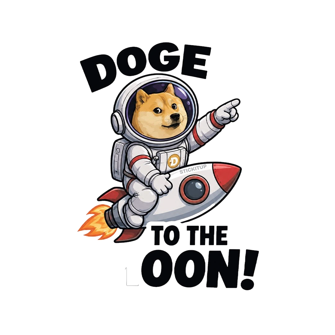 Doge to the Moon Sticker